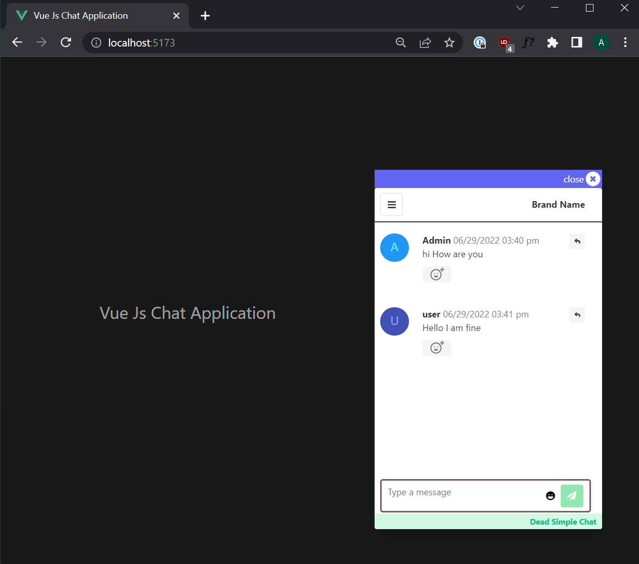 vue js chat application