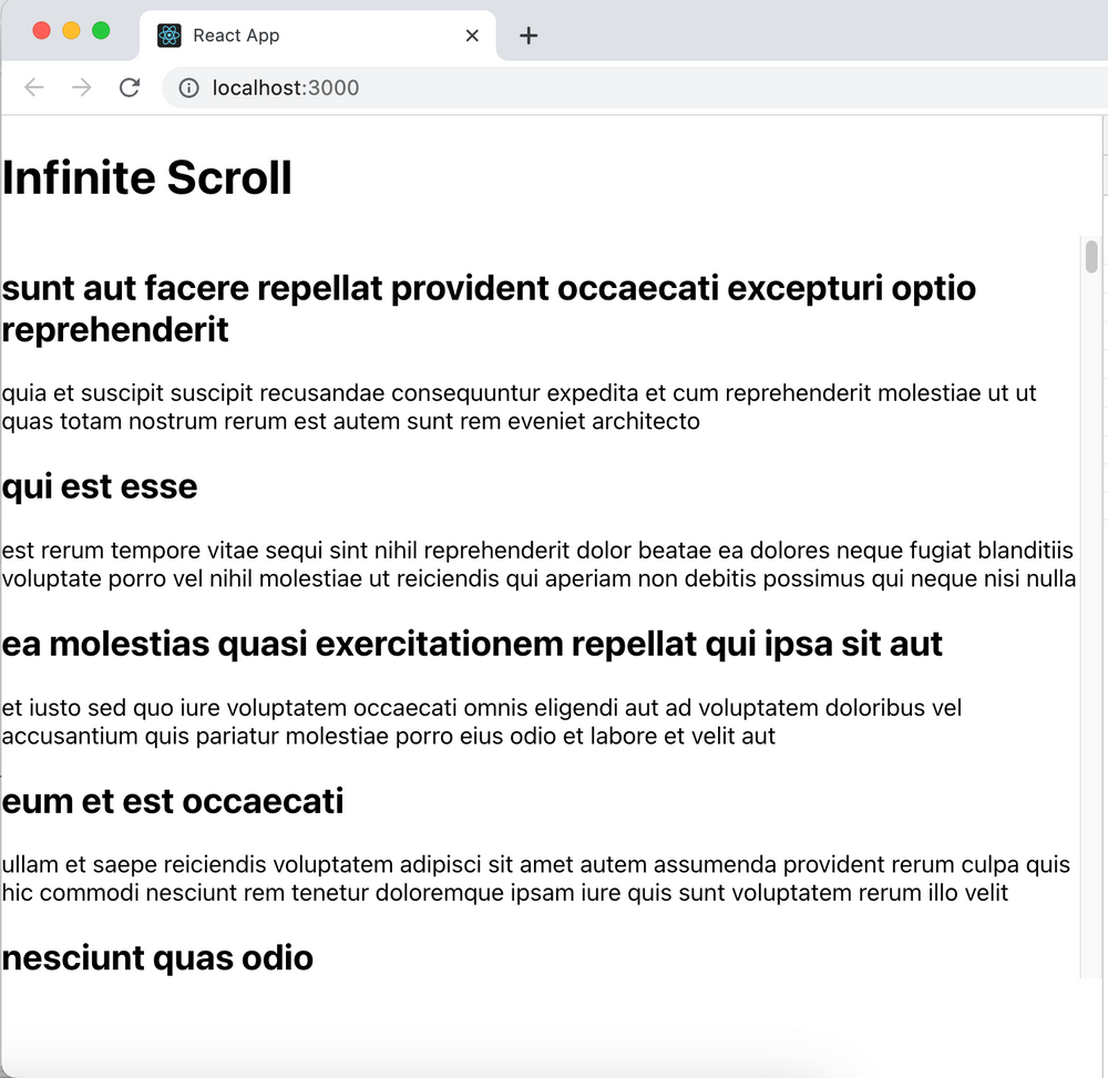 Add Infinite Scroll In React App Using React Infinite Scroller