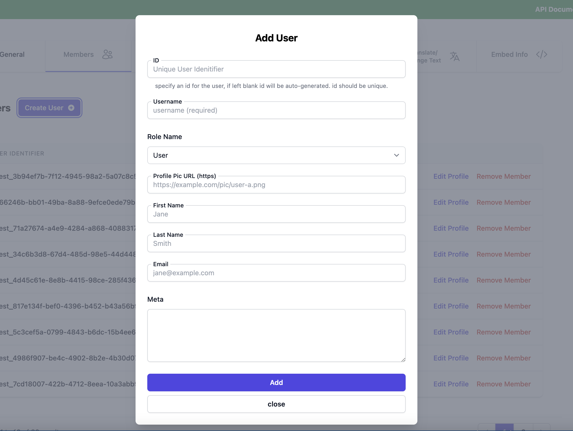 Create User Modal